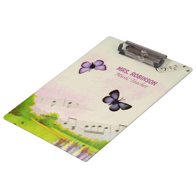 Carpeta De Pinza Personalizar, mariposas musicales gracias profesor (Angular)