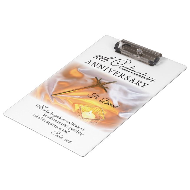 Carpeta De Pinza Personalize, 10° Aniversario de la Ordenación, Cro (Angular)