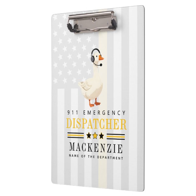 Carpeta De Pinza Personalized 911 Dispatcher Goose With Headset (Izquierda)