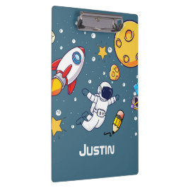 Carpeta De Pinza Personalized Astronaut Space School Supplies