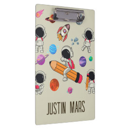 Carpeta De Pinza Personalized Astronauts and Planets Back to School
