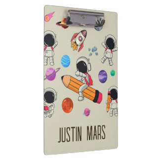 Carpeta De Pinza Personalized Astronauts and Planets Back to School
