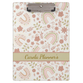 Carpeta De Pinza Personalized Boho Rainbow 