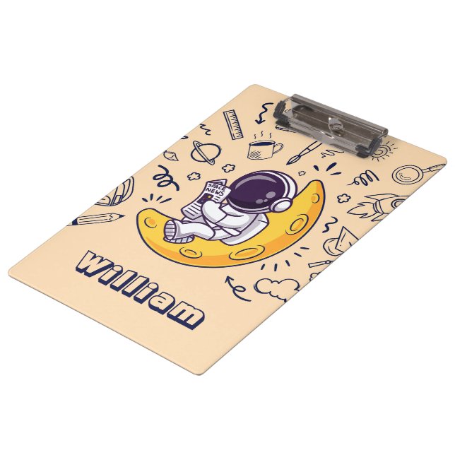 Carpeta De Pinza Personalized Doodle Space Planets Back to School (Angular)