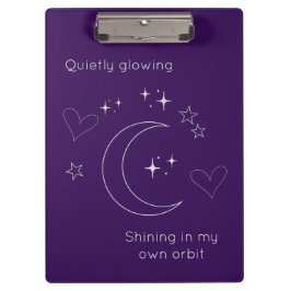 Carpeta De Pinza Personalized Line Art Celestial Purple Clipboard