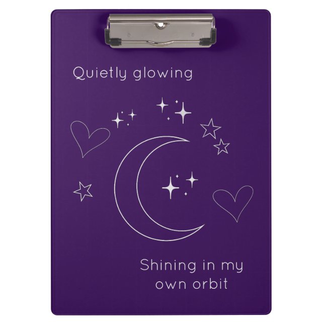 Carpeta De Pinza Personalized Line Art Celestial Purple Clipboard (Anverso)