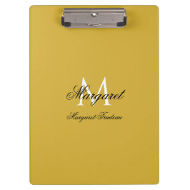 Carpeta De Pinza Personalized Name with Stylish Monogram M Gold