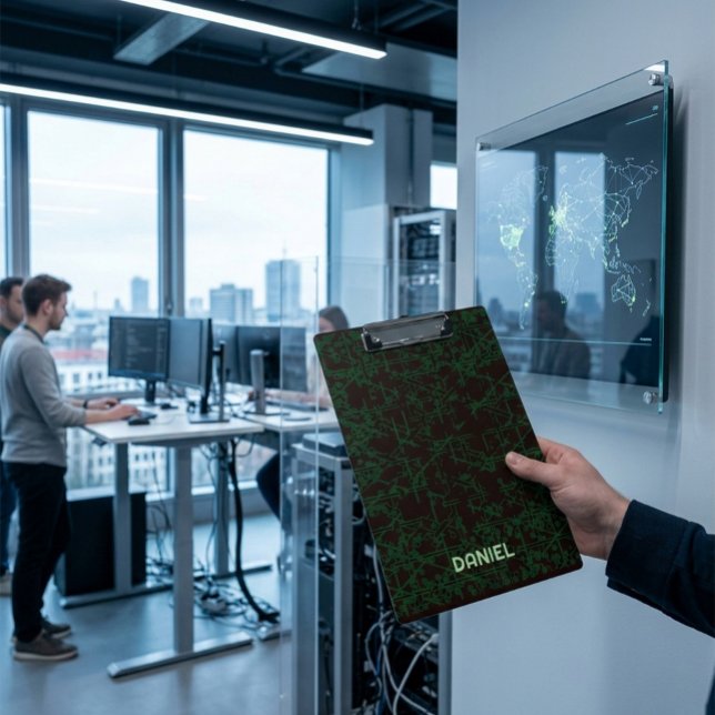 Carpeta De Pinza Personalized Tech Circuit Modern Clipboard (Subido por el creador)