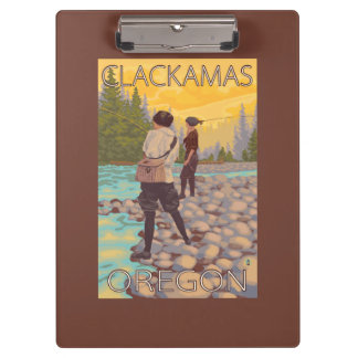 Carpeta De Pinza Pesca con mosca de las mujeres - Clackamas, Oregon
