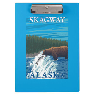 Carpeta De Pinza Pesca del oso en el río - Skagway, Alaska