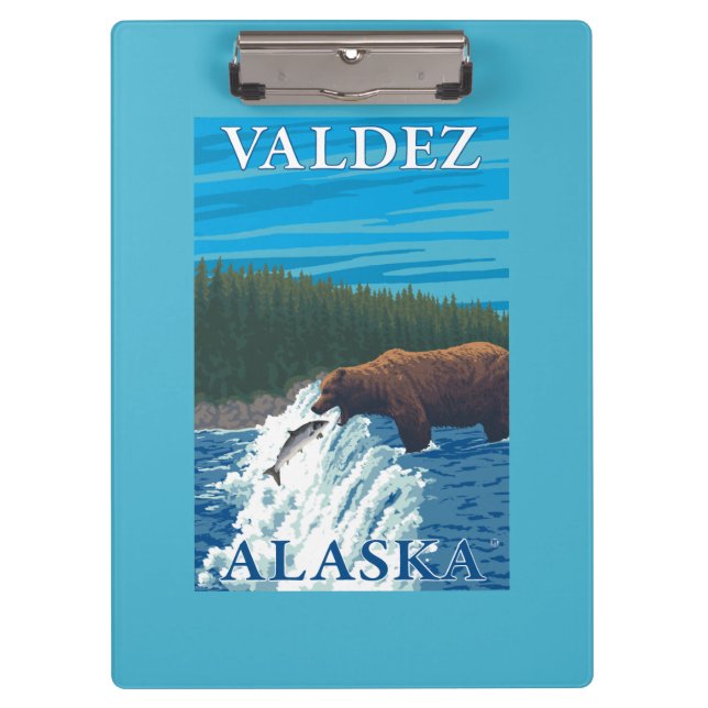 Carpeta De Pinza Pesca del oso en el río - Valdez, Alaska (Anverso)