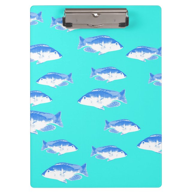 Carpeta De Pinza Pescado azul en turquesa (Anverso)