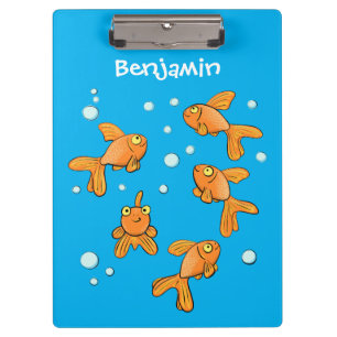 Carpeta De Pinza Pescado de oro naranja lindo en el ilustracion per
