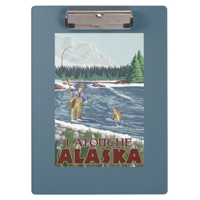 Carpeta De Pinza Pescador de la mosca - Latouche, Alaska (Anverso)