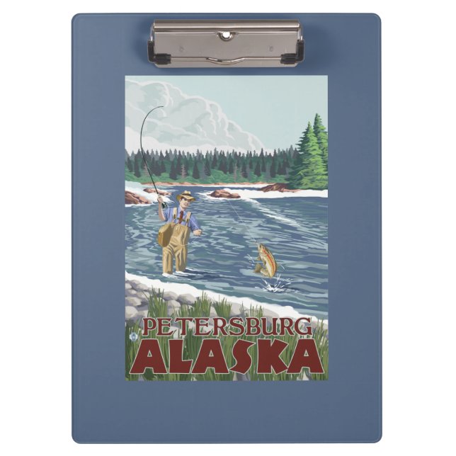 Carpeta De Pinza Pescador de la mosca - Petersburgo, Alaska (Anverso)