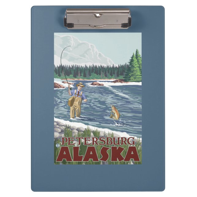 Carpeta De Pinza Pescador de la mosca - Petersburgo, Alaska (Anverso)