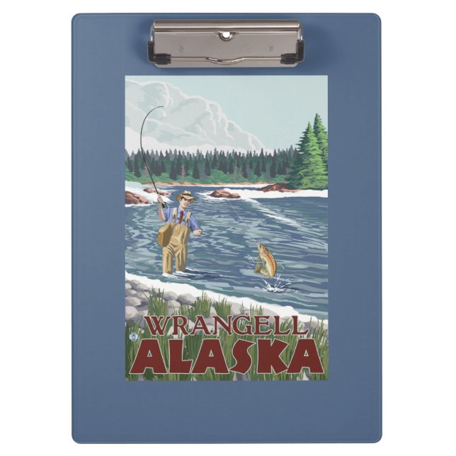 Carpeta De Pinza Pescador de la mosca - Wrangell, Alaska (Anverso)