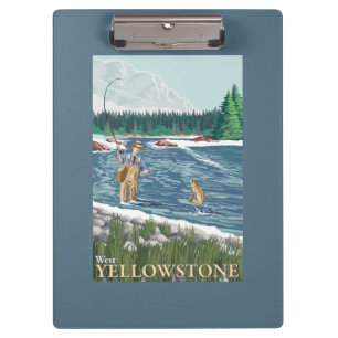 Carpeta De Pinza Pescador de la mosca - Yellowstone del oeste,