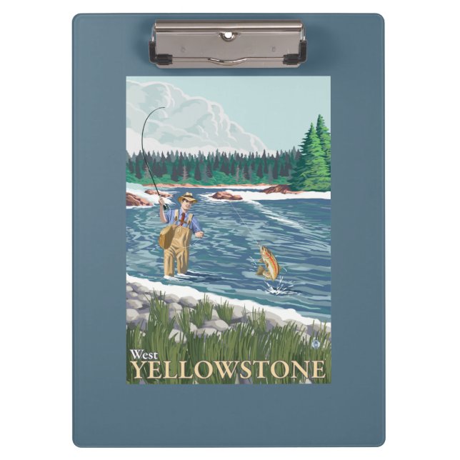 Carpeta De Pinza Pescador de la mosca - Yellowstone del oeste, (Anverso)