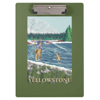 Carpeta De Pinza Pescador de la mosca - Yellowstone del oeste,