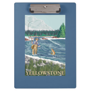 Carpeta De Pinza Pescador de la mosca - Yellowstone del oeste,