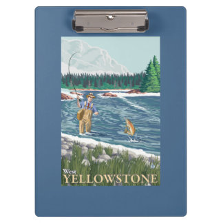 Carpeta De Pinza Pescador de la mosca - Yellowstone del oeste,