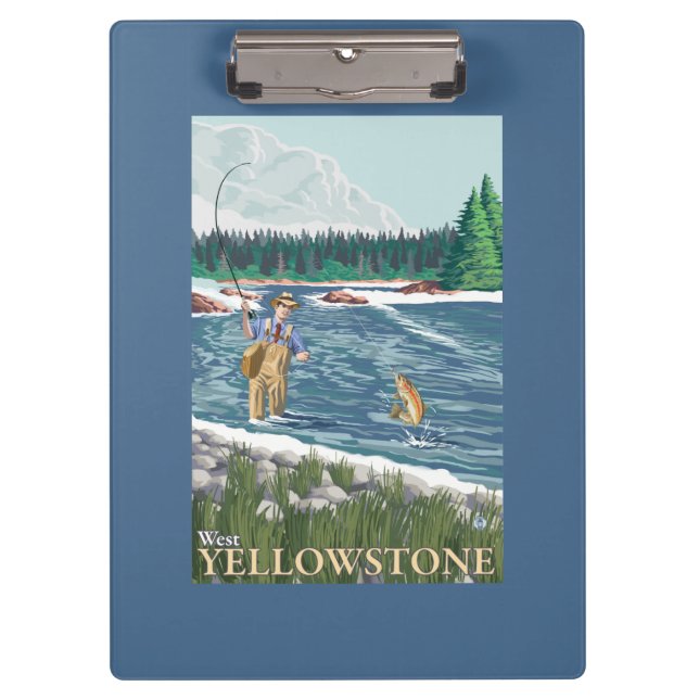 Carpeta De Pinza Pescador de la mosca - Yellowstone del oeste, (Anverso)