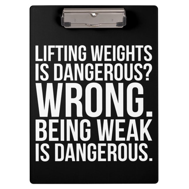 Carpeta De Pinza Pesos De Levantamiento Es Peligroso Contra Ser Déb (Anverso)