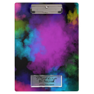 Carpeta De Pinza Pestañas Ojos Maquillaje Dorado Puffs de Color Per