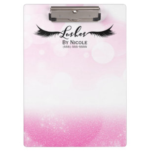 Carpeta De Pinza Pestañas Personalizadas Brillo Destello Glitter Bl