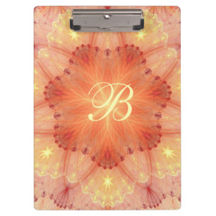 Carpeta De Pinza Pétalos de encaje de flor naranja Pintura Monogram