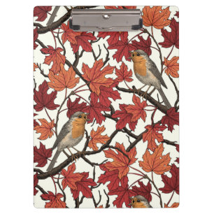 Carpeta De Pinza Petirrojos en arce en blanco deslucido