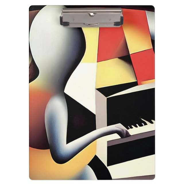 Carpeta De Pinza Piano Player - Arte de aerógrafo (Anverso)