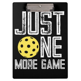 Carpeta De Pinza Pickleball Player "Just One More Game"