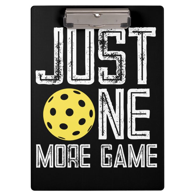 Carpeta De Pinza Pickleball Player "Just One More Game" (Anverso)