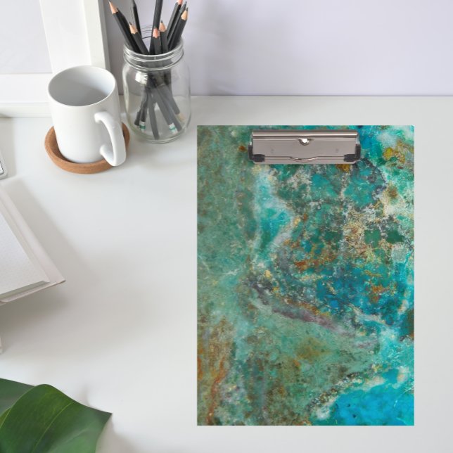 Carpeta De Pinza Piedra mineral de crisocolal azul (In Situ)