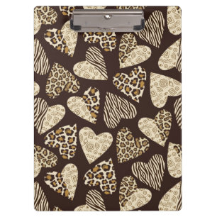 Carpeta De Pinza Piel animal con los corazones