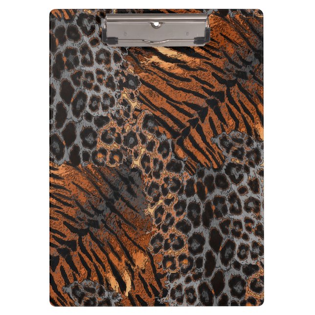 Carpeta De Pinza Piel de tigre leopardo (Anverso)