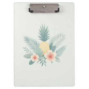 Carpeta De Pinza Piña floral y Hawaiana