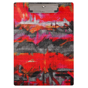 Carpeta De Pinza Pincel de pintura de color abstracto Burlap Rústic