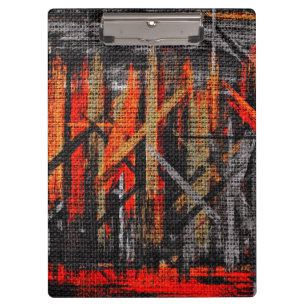 Carpeta De Pinza Pincel de pintura de color abstracto Burlap Rústic