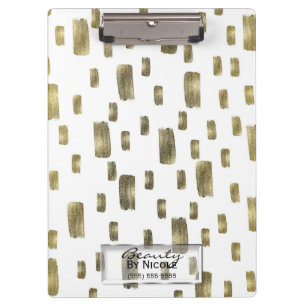 Carpeta De Pinza Pincel Moderno Dorado Cobre Bronce Brillo