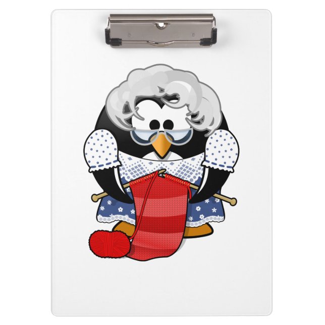 Carpeta De Pinza Pingüino dulce de la abuela del dibujo animado (Anverso)