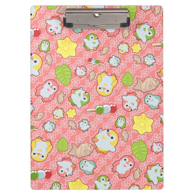 Carpeta De Pinza Pingüinos y Wagashi de Kawaii (Anverso)