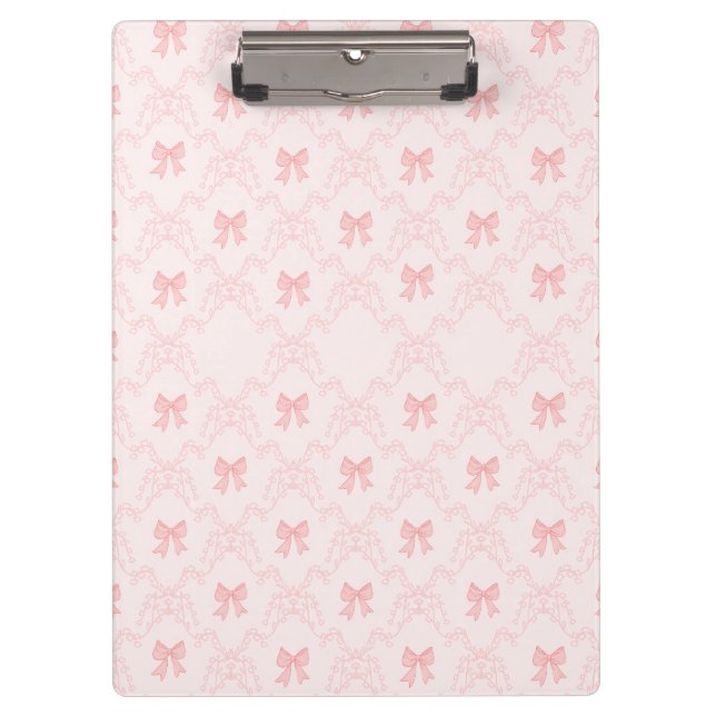 Carpeta De Pinza Pink Bow Aesthetic Notebook – Cute & Feminine Jour (Anverso)