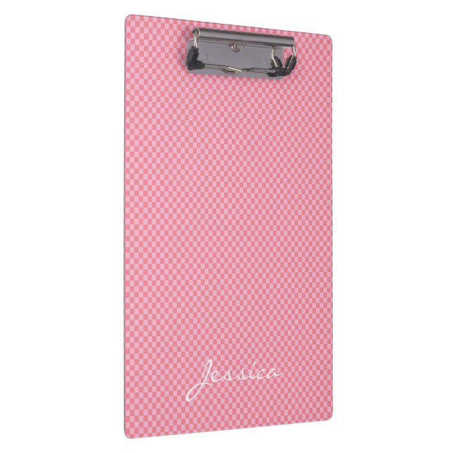 Carpeta De Pinza Pink Brown Beige Geometric Personalized Clipboard (Derecha)