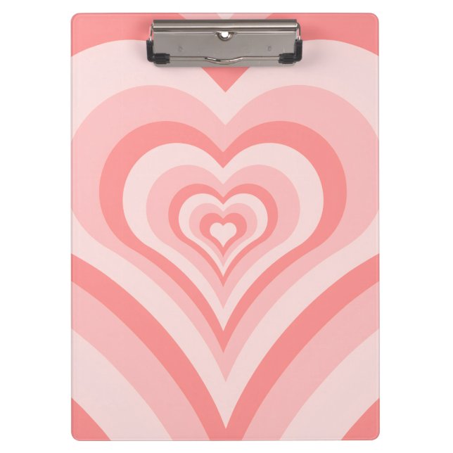 Carpeta De Pinza Pink Heart Gradient Pattern – Cute Girly Love (Anverso)