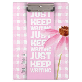 Carpeta De Pinza Pink Motivational Gingham