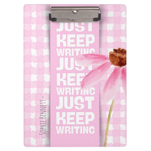 Carpeta De Pinza Pink Motivational Gingham (Anverso)