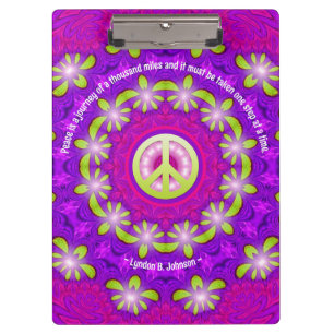 Carpeta De Pinza Pink Purple Green Glow Peace Energy